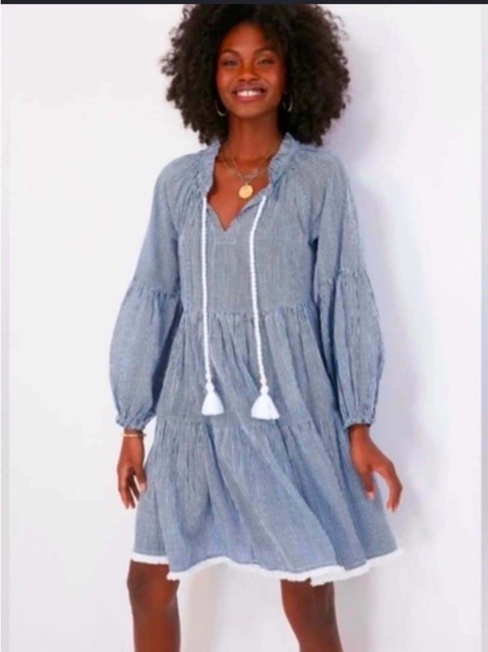 Tuckernuck Nautical Navy & White Striped Tassel Dress
